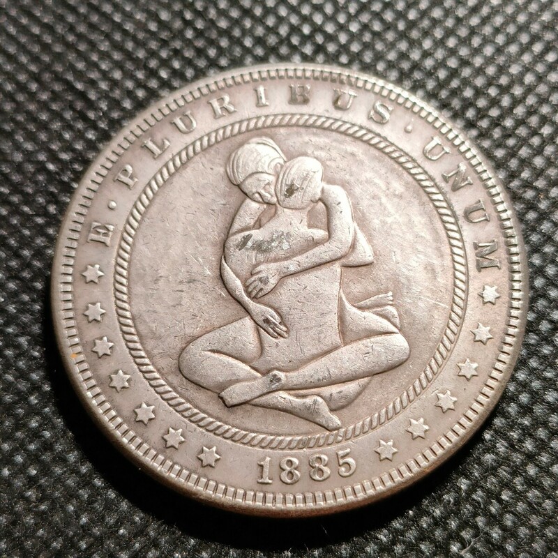 7419　アメリカ古銭　ルンペン　約38mm　イーグル　チャレンジコイン　ゴルフマーカー　コイン　アンティーク　ホーボー