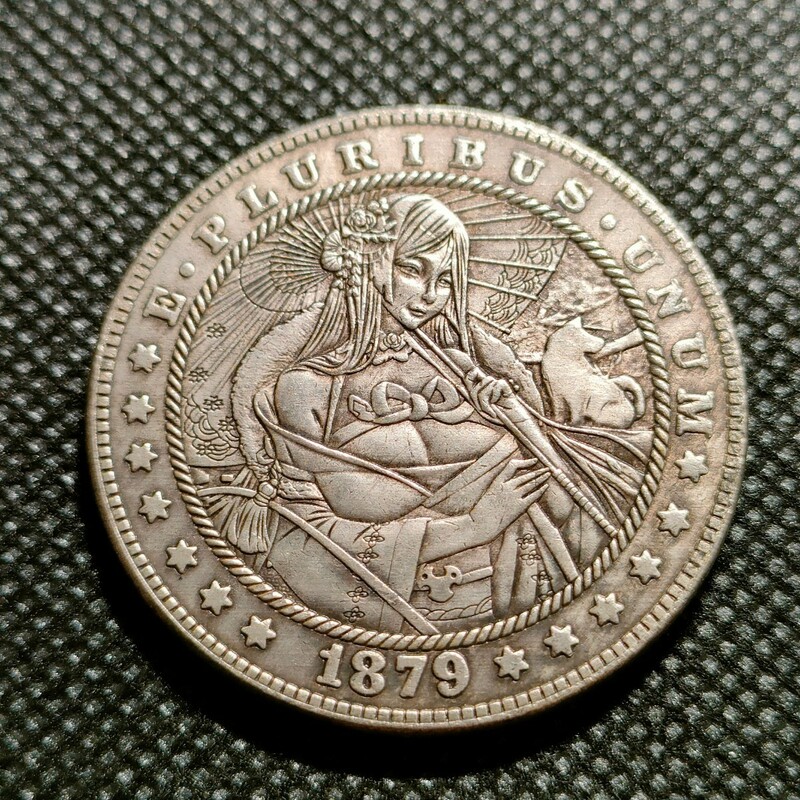 8317　アメリカ古銭　ルンペン銀貨　約38mm　イーグル　チャレンジコイン　コイン　アンティーク　ホーボー