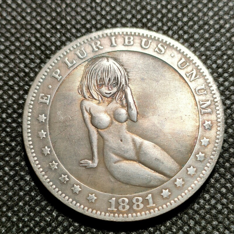 8906　アメリカ古銭　ルンペン　約38mm　イーグル　チャレンジコイン　コイン　アンティーク　ホーボー