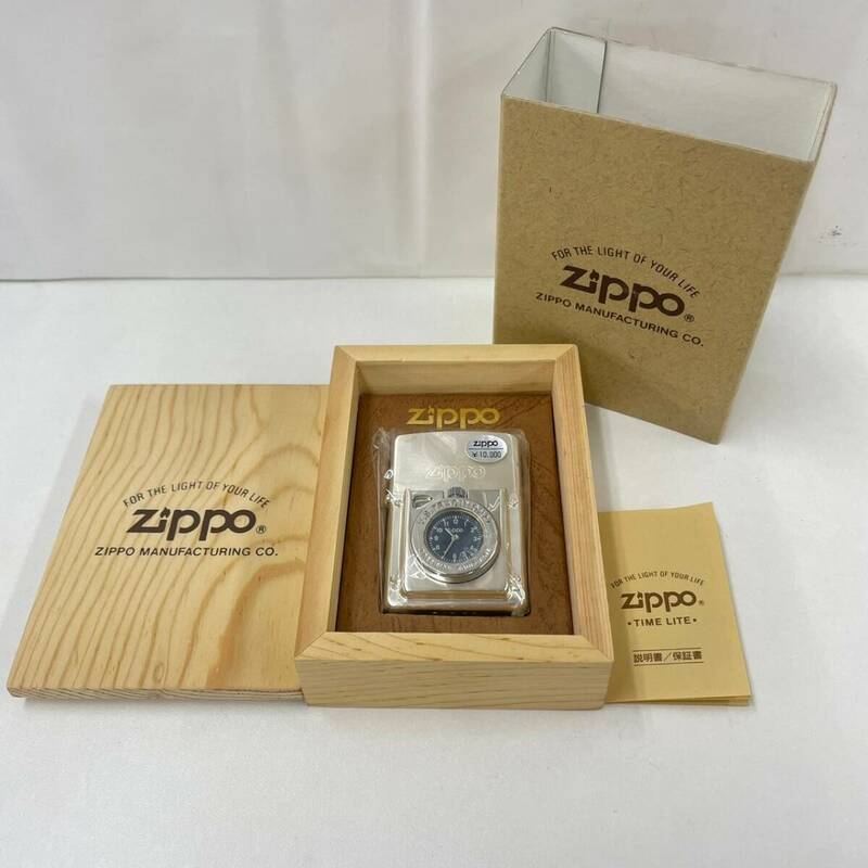 Z060-K22-6156◎ zippo ジッポ 時計付きライター TIME LITE タイムライト TL-1 外箱付 喫煙具 喫煙グッズ