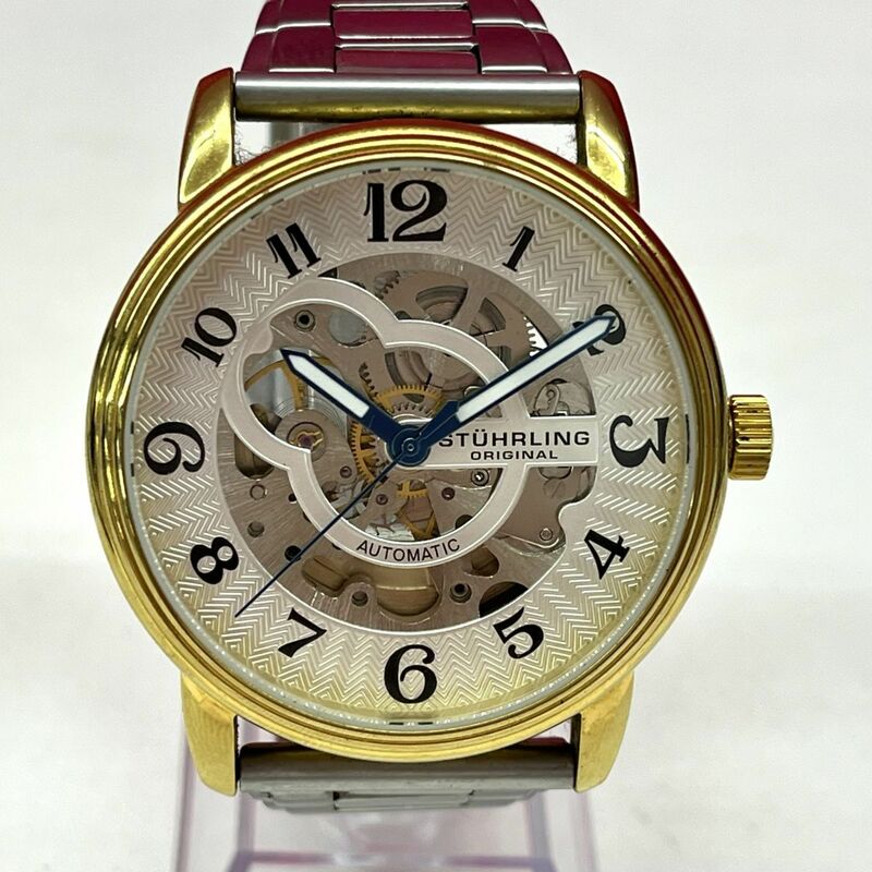 Z261-O18-3291◎ STUHRLING ORIGINAL ストゥーリングオリジナル メンズ腕時計 AUTOMATIC 自動巻き 90050 稼働