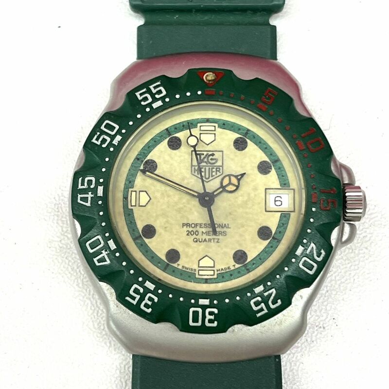 Z265-K39-1821◎ TAG HEUER タグホイヤー フォーミュラ1860 372.513 クォーツ メンズ レディース 腕時計 グリーン 緑 カレンダー