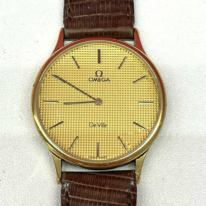 Z289-O18-3302◎ OMEGA オメガ Ω DE VILLE デビル メンズ腕時計 QUARTZ/クォーツ ゴールドカラー