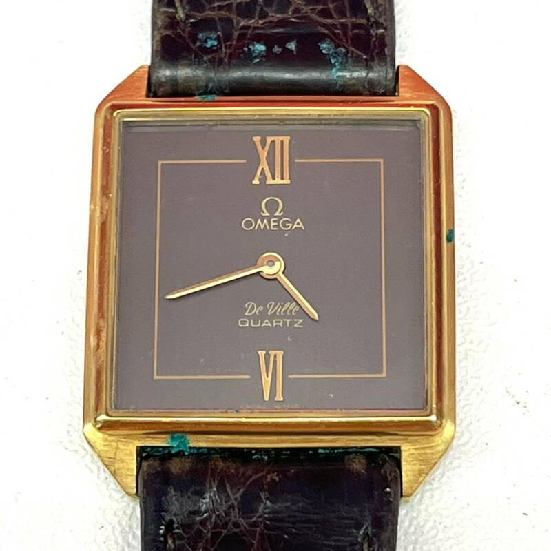 Z293-K41-1222◎ OMEGA オメガ Ω レディース腕時計 DE VILLE デビル QUARTZ クォーツ スクエア