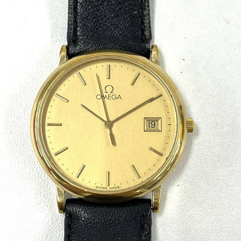 Z839-K50-536◎ OMEGA オメガ Ω DE VILLE デビル メンズ腕時計 デイト 3針 ゴールドカラー クォーツ