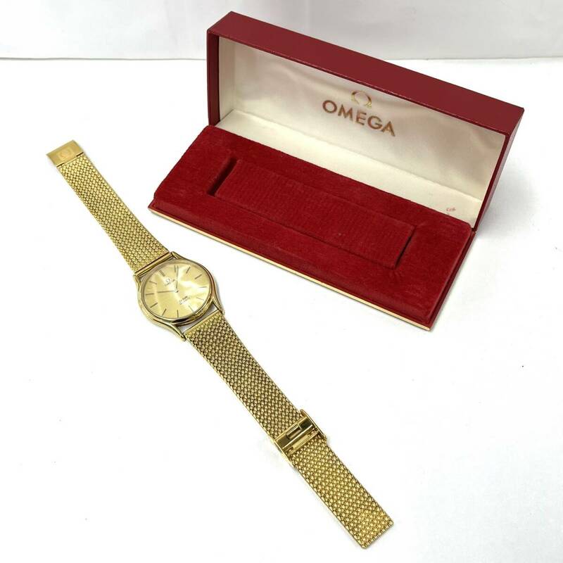 Z855-K55-354◎ OMEGA オメガ Ω メンズ腕時計 De Ville デビル QUARTZ クォーツ ゴールドカラー ケース付き