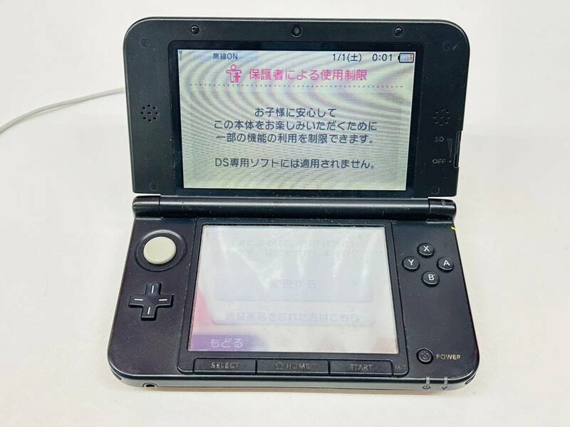 X725-D1-782 任天堂 Nintendo ニンテンドー 3DS LL 本体×1点 黒 ブラック SPR-001(JPN) ゲーム 通電確認OK