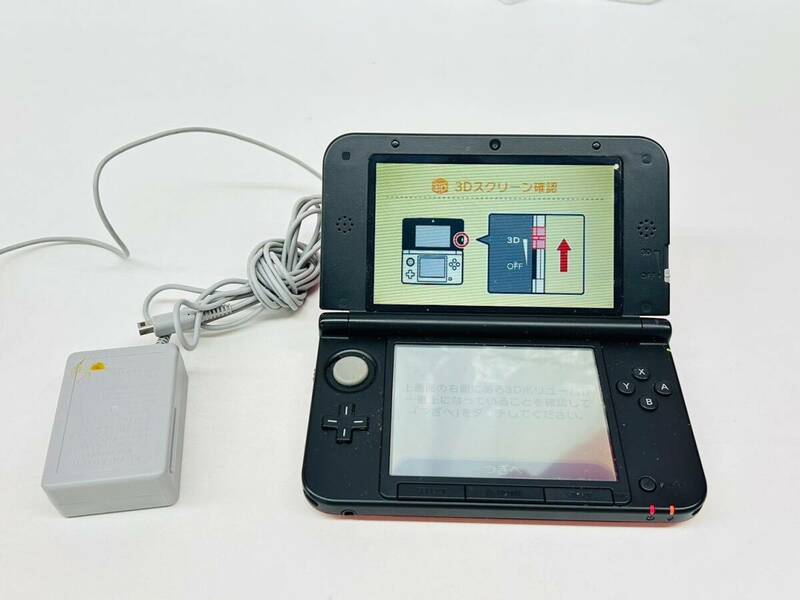 X726-O35-1659 任天堂 Nintendo ニンテンドー 3DS LL SPR-001(JPN) 本体 赤 レッド カスタムブラック 黒 充電コード付き 通電/初期化OK