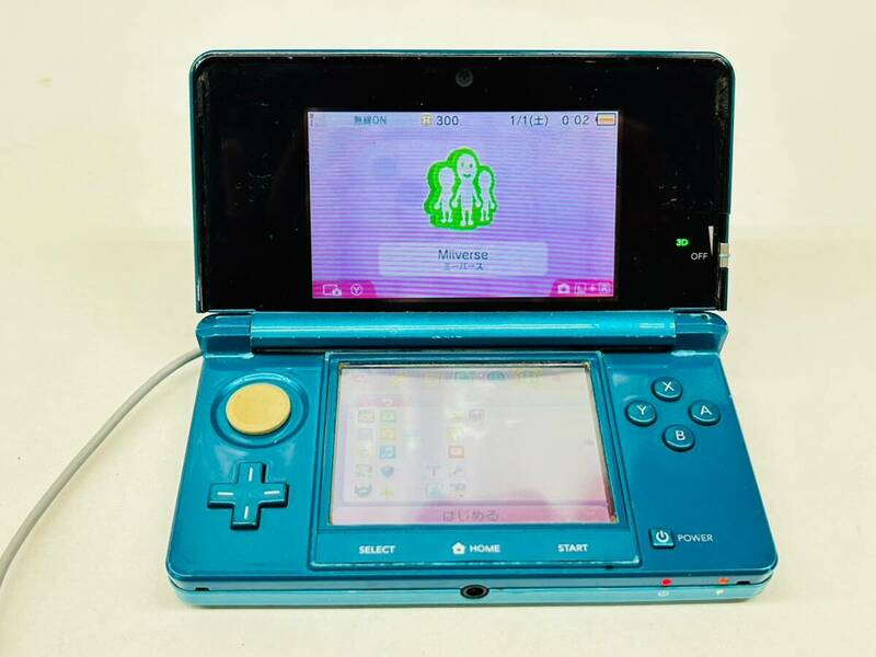 Y520-D1-781 任天堂 Nintendo ニンテンドー 3DS 青 ブルー アクアブルー CTR-001 本体 ゲーム 通電確認OK