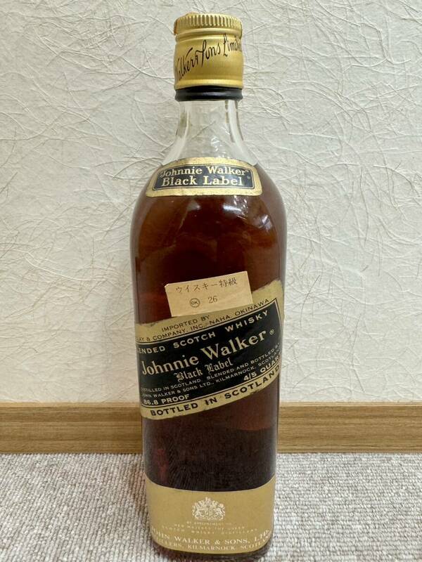 【DOM-2256】未開栓 1円～ ジョニーウォーカー Johnnie Walker Black Label Scotch Whisky Blended 古酒 　
