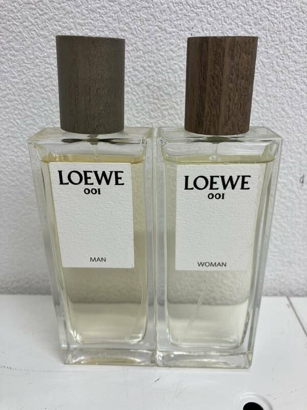 【BF-8930】【1円～】LOEWE ロエベ 香水 001 MAN WOMAN ２点セット 50ml 箱なし オードゥパルファム 残量役9割 現状保管品