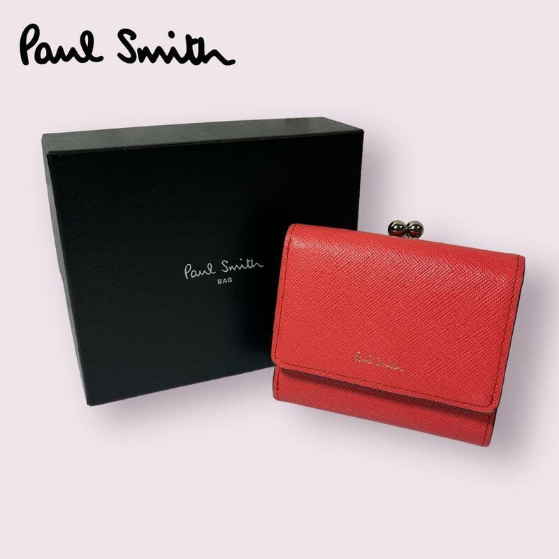 ポールスミス　三つ折り財布　ピンク　がま口　うさぎ　PaulSmith