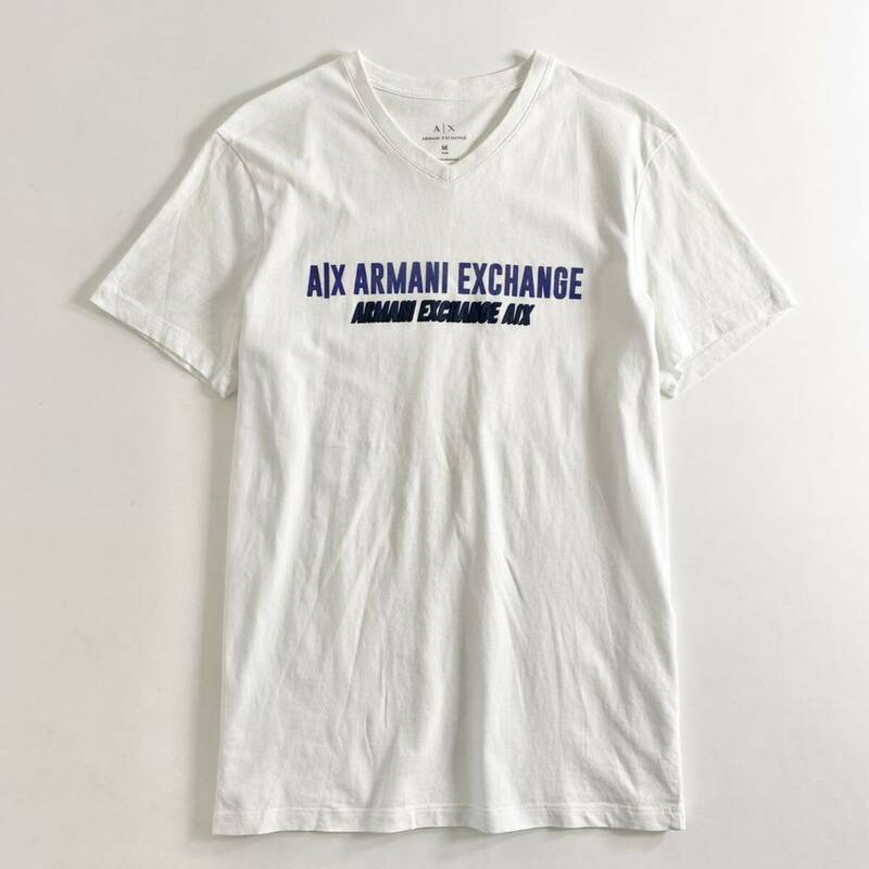 Fe27 ARMANI EXCHANGE アルマーニエクスチェンジ プリントTシャツ 半袖カットソー Mサイズ SLIM ホワイト メンズ 紳士服