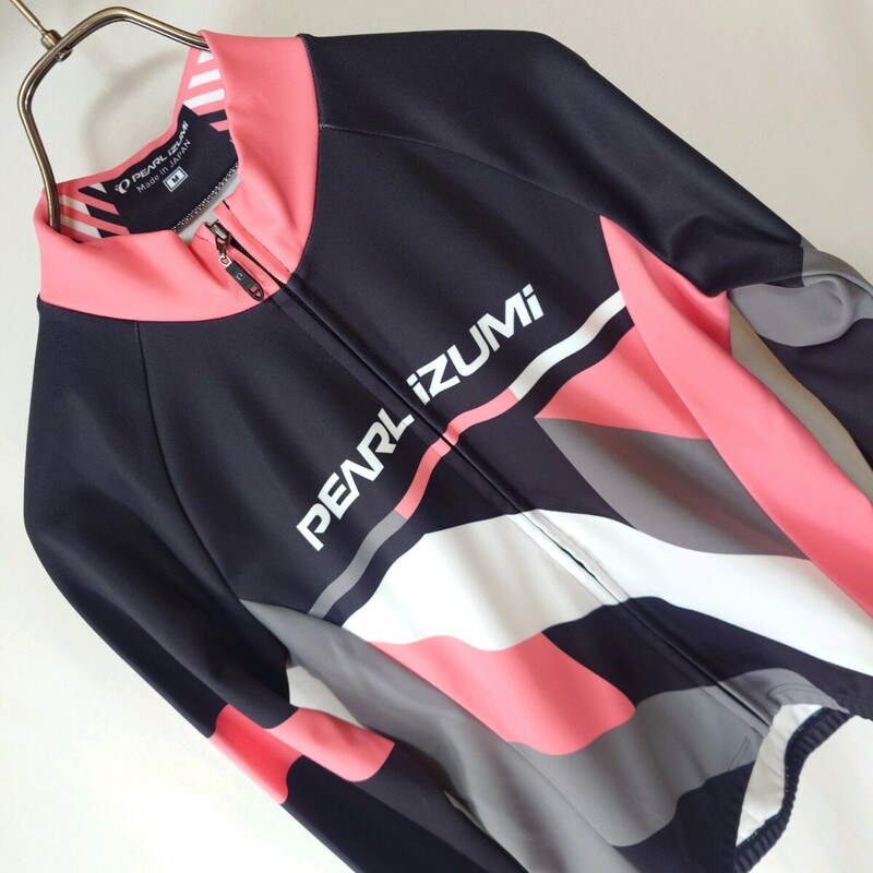 PEARL IZUMI パールイズミ 日本製 Made in JAPAN サイクルウェア サイクルジャージ フルジップ 長袖 Mサイズ レディース ブラック/ピンク