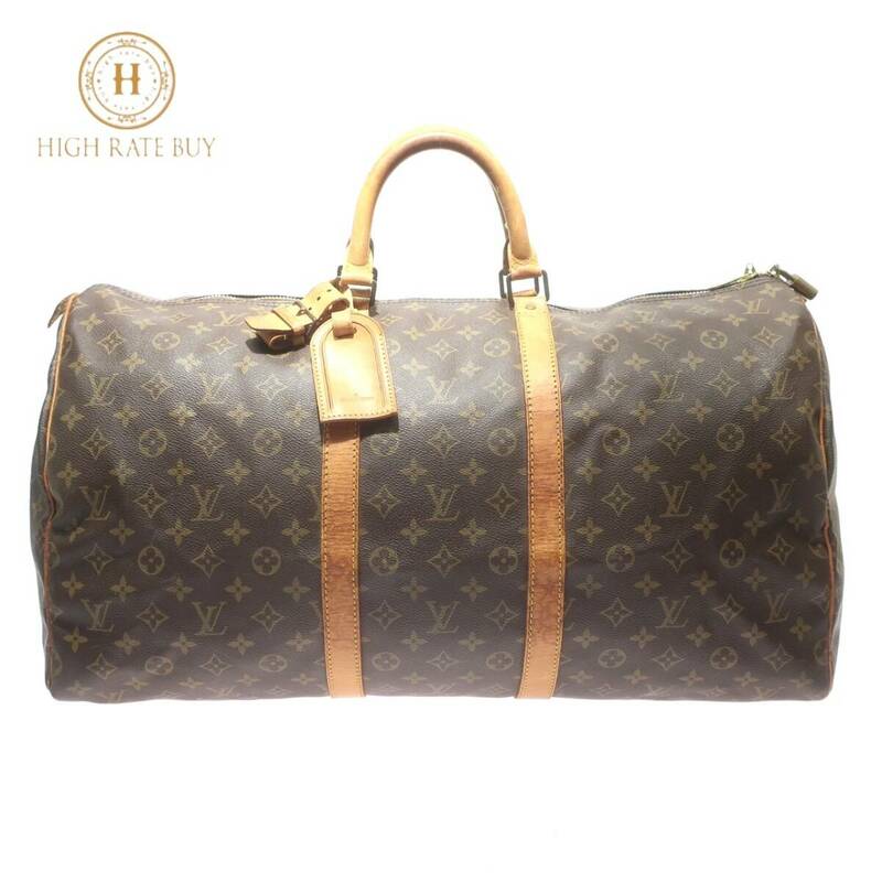 1円スタート LOUIS VUITTON ルイヴィトン キーポル55 M41424 MI0970 モノグラム ボストンバッグ 旅行かばん ブラウン メンズ レディース