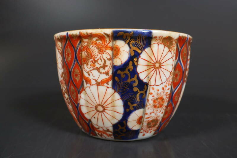 【和】(9449)　時代古作　明治　オールド香蘭社色絵菊紋鉢　
