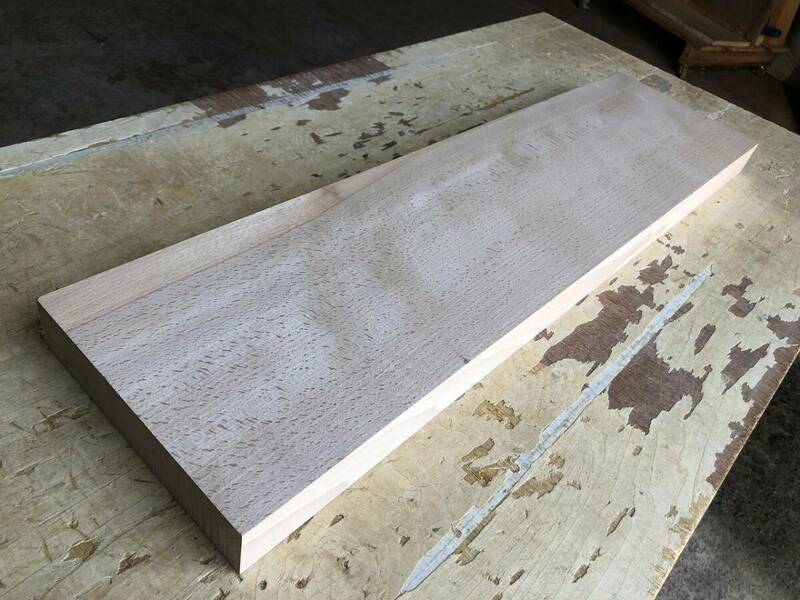 送料無料！【U440E】ブナ 716×187×40㎜ 極上杢 乾燥材 木工 DIY 材木 天然木 無垢材《銘木すずめや》