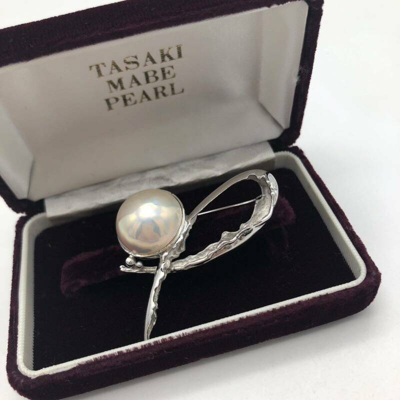 TASAKI タサキ ブローチ シルバー パール ヴィンテージ アクセサリー ※刻印潰れ P1713