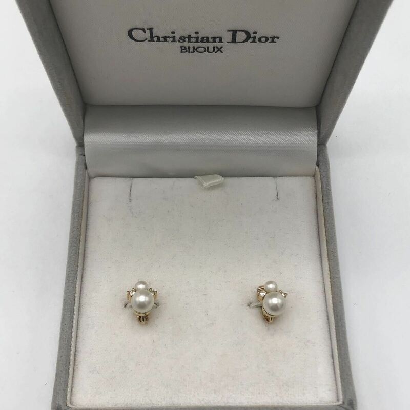 Christian Dior クリスチャン ディオール イヤリング ゴールド フェイクパール アクセサリー P1719