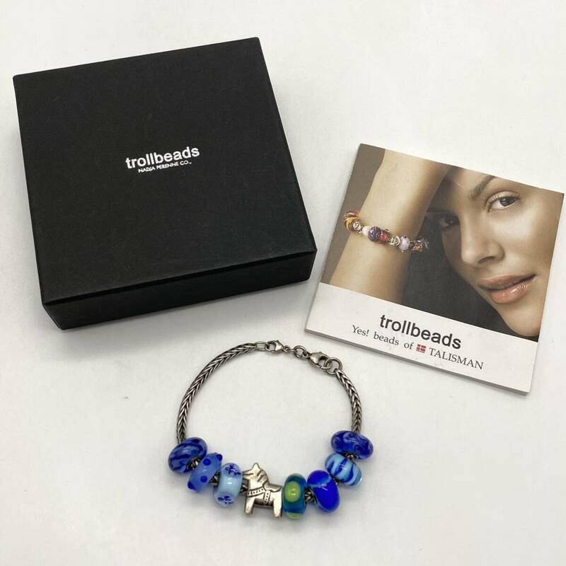 trollbeads トロールビーズ ブレスレット ビーズ ブルー シルバー アクセサリー P1726