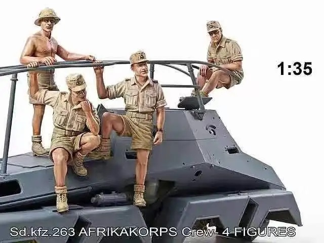 1/35 樹脂 模型 ★ レジン ミリタリー フィギュア キット アフリカアーミー アフリカ兵 4体 ★ 車なし 未塗装 未組み立て 模型 H154