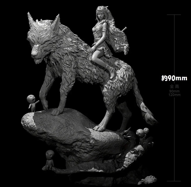 約90ｍｍ ▲ 犬に乗る 部族 女性 戦士 大きな犬 ジオラマ モデルキット ▲ 未塗装 未組み立て レジン 模型 フィギュア 約90mm H343