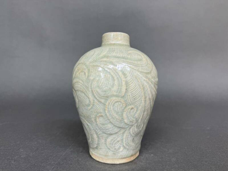 宋時代 影青 花瓶 花器 梅瓶 希少 中国古玩 中国美術 時代物 骨董品 