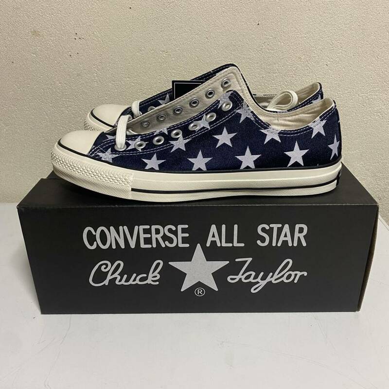 未使用保管品！CONVERSE / コンバース ALL STAR 100 オールスター Chuck Taylor チャックテイラー US8.5 / 27cm 西陣織 ST OX スター柄