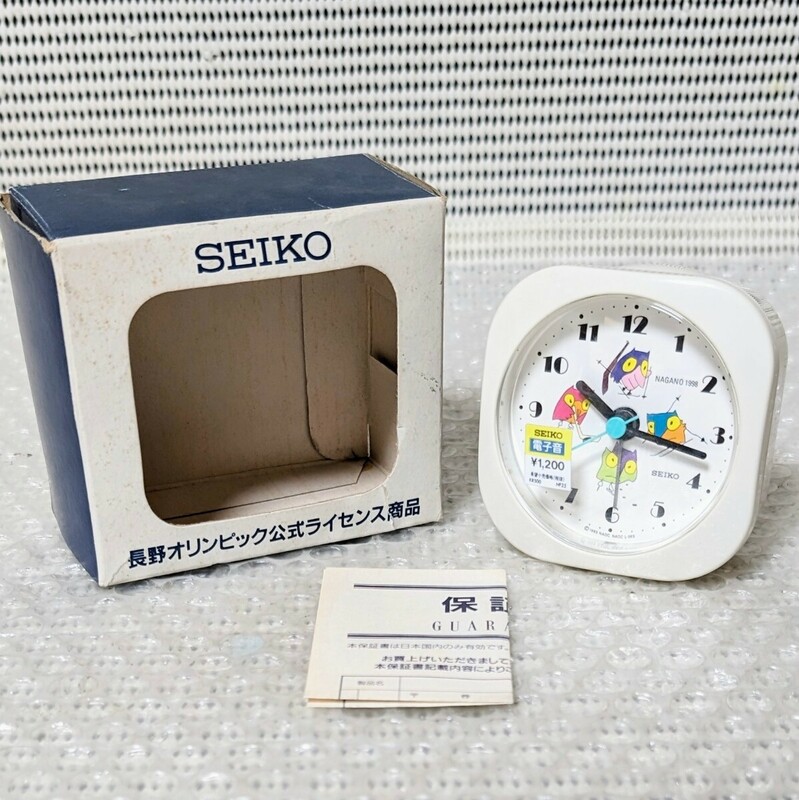 当時物 SEIKO NAGANO 1998 セイコー 長野オリンピック公式ライセンス商品 目覚まし時計 置き時計 稼働品 現状品