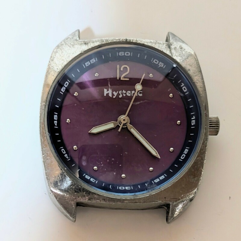 希少レア HYSTERIC GLAMOUR ヒステリックグラマー腕時計 HYSTERIC HY4317 紫文字盤 電池切れ不動 現状品