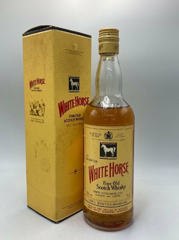 ST【同梱不可】White Horse ホワイトホース 8年 ファインオールド 750ml 43％ 箱有 未開栓 古酒 Z054777