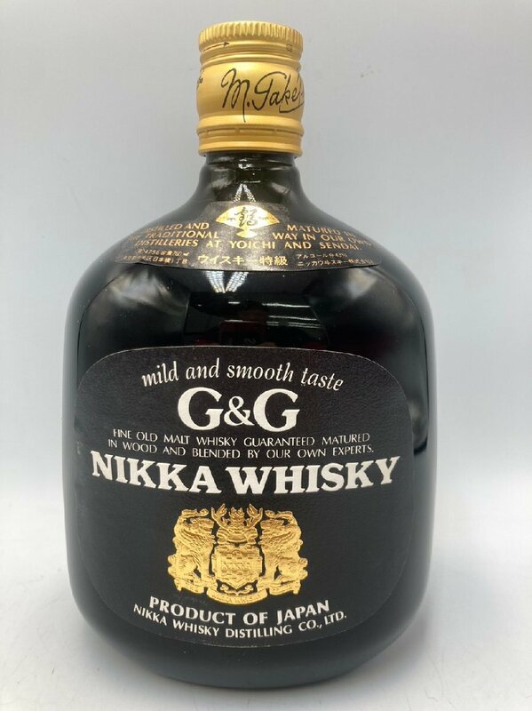 ST【同梱不可】 ニッカ ウィスキー G&G 黒ボトル 黒ラベル 760ml 43% 1314g 未開栓 古酒 Z055155