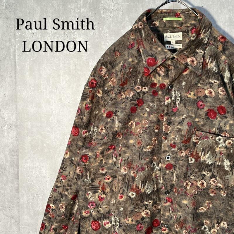 Paul Smith ポールスミス シャツ ボタニカル アート 花柄 Lサイズ