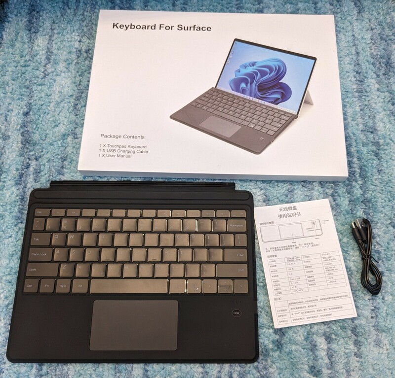 0605u2804　Uogic Microsoft Surface Pro 9/8/X用キーボード 超薄型ワイヤレスBluetooth Surface Pro 9/8/Xタイプカバー USB-C充電