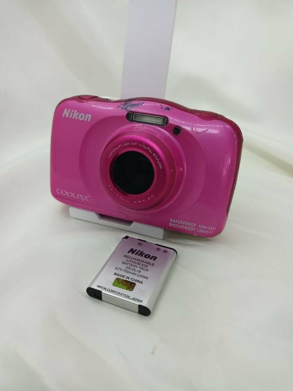 Nikon デジタルカメラ COOLPIX W100 防水 W100PK クールピクス ピンク 中古　動作品　231003-13
