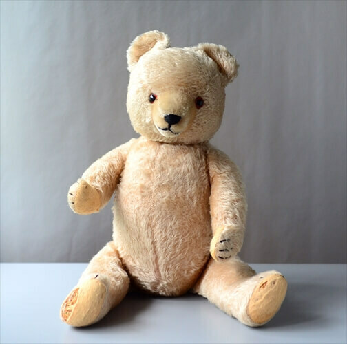 ドイツから ヴィンテージ テディベア Teddy Bear 全高49cm 手足可動式 ぬいぐるみ フィギュア アンティーク ig3982