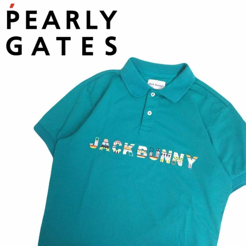 極美品 近年新作 PEARLY GATES JUCK BUNNY 吸水速乾 ストレッチ 鹿の子 半袖ポロシャツ メンズ4 パーリーゲイツ ゴルフウェア 2404299