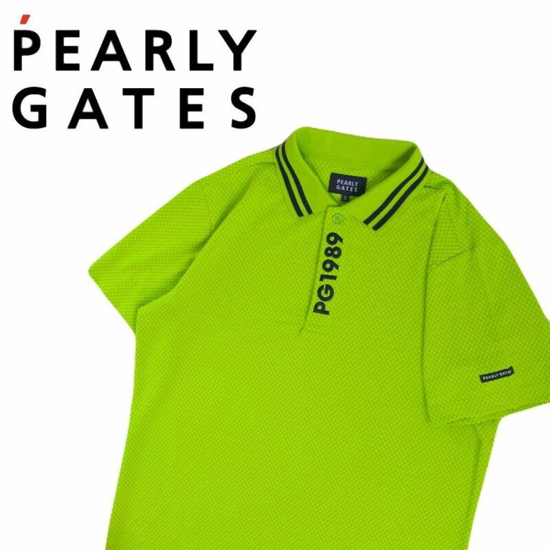 着用少 極美 22年新作 最高級 PEARLY GATES 吸水速乾 ストレッチ 刺繍 半袖ポロシャツ メンズ5 パーリーゲイツ ゴルフウェア 日本製2405239