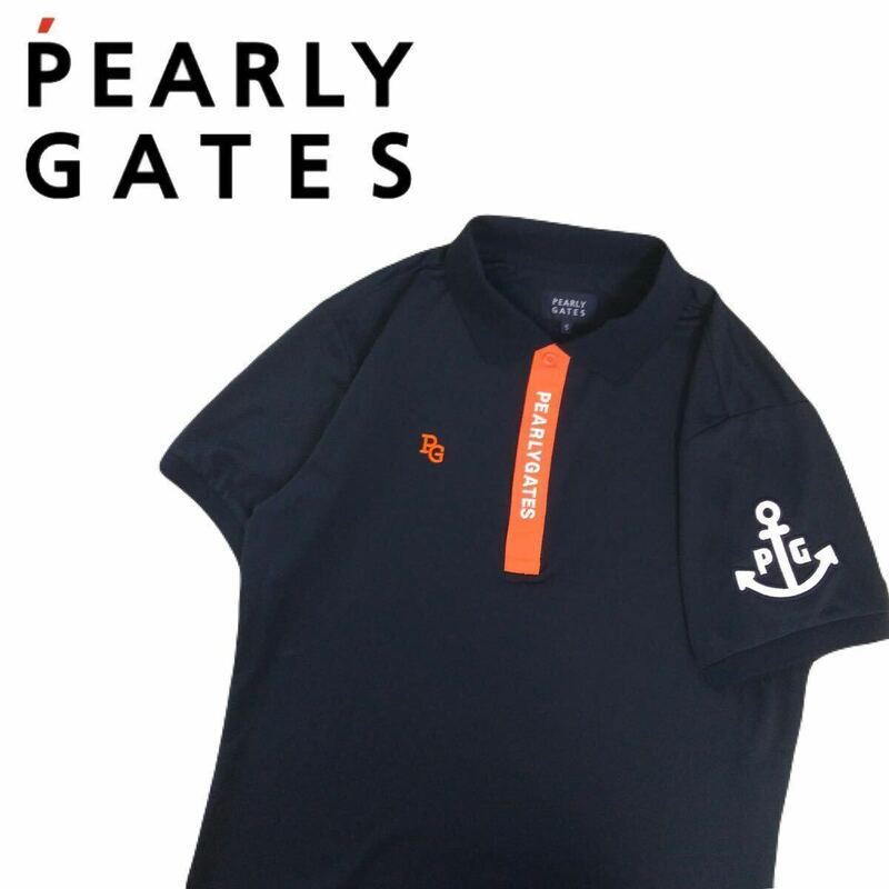 着用少 極美 近年新作 最高級 PEARLY GATES 吸水速乾 ストレッチ 刺繍 半袖ポロシャツ メンズ5 パーリーゲイツ ゴルフウェア 日本製2405255