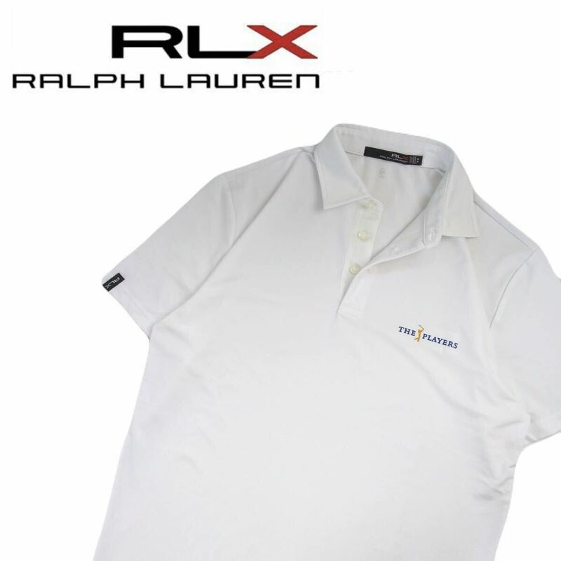 着用少 極美品 最高級 RLX Ralph Lauren 吸水速乾 ストレッチ 半袖ポロシャツ メンズS ラルフローレン ゴルフウェア ホワイト 2405295