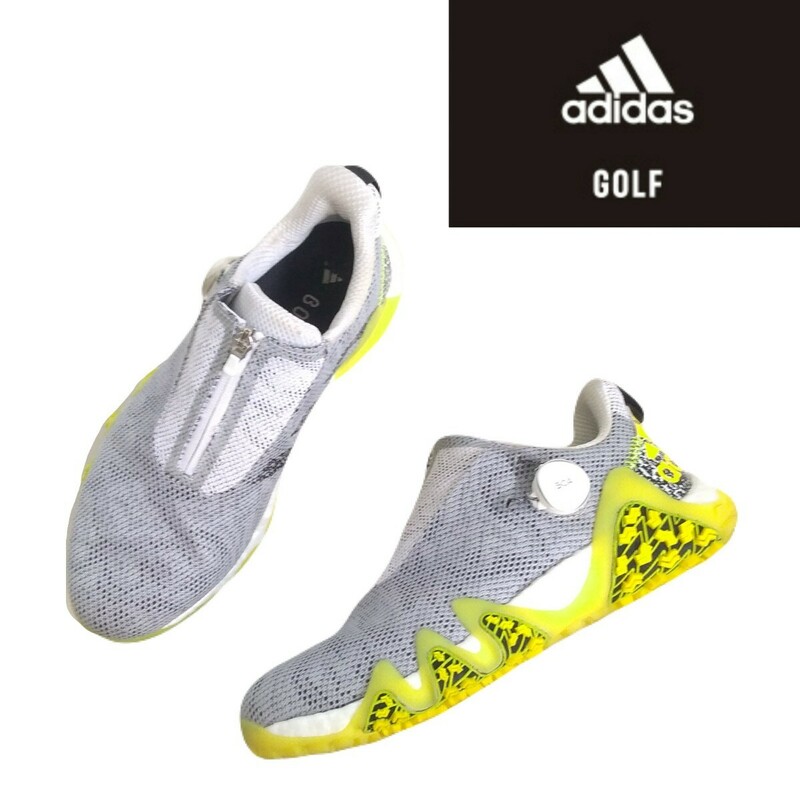 着用少 極美 adidas GOLF CODE CHAOS 22 ボア ゴルフシューズ ゴルフスパイク メンズ26.5cm アディダス コードカオス ゴルフウェア 2405312