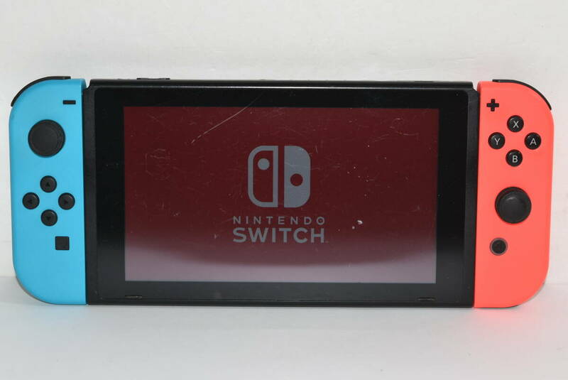 25S 【中古品】 Nintendo Switch XAJシリーズ　ネオンレッド ネオンブルー 本体 ジョイコン のみ Ver.18.0.1 ニンテンドースイッチ