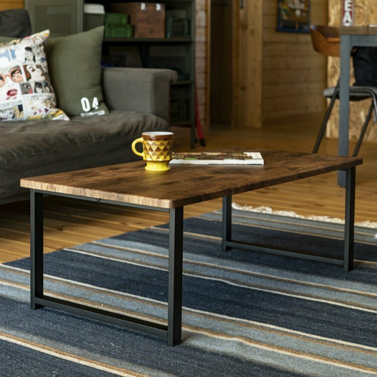 新品 送料無料 センターテーブル ローテーブル アンティーク 木製 長方形 90cm幅 テーブル リビングテーブル ブラウン色