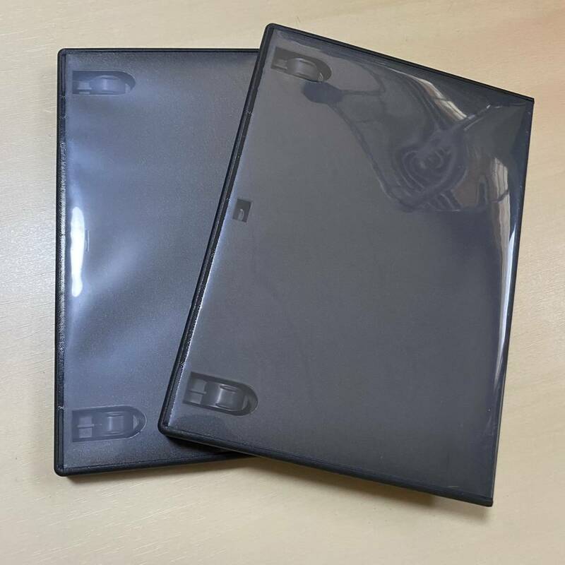 ■DVD トールケース 2個セット 黒 ブラック Black プラスチック プラケース 収納 1枚用 ケース 新品 未使用品 即決