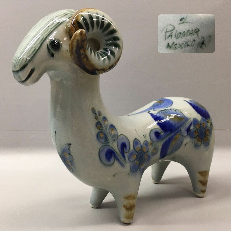 SU■ El Palomar エル・パロマール 置き物 ひつじ 陶器製 メキシコ 羊 動物 アニマル フィギュリン インテリア オブジェ コレクション
