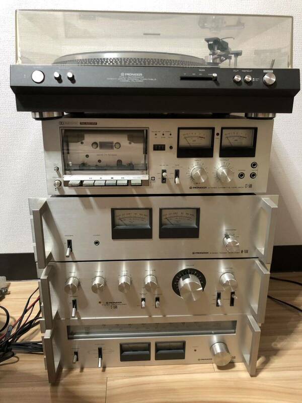 パイオニア pioneer F-1500 M-1500 C-1500 CT-500 PL-A450 カセットテープ ラジオ アンプ レコードプレイヤーセット 通電確認済み