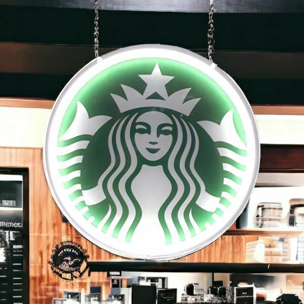【 スターバックス コーヒー STARBUCKS】 スタバ 新ロゴ ライト ネオン サイン 看板 壁掛け 照明 超軽量 ★お部屋をおしゃれなカフェに！緑