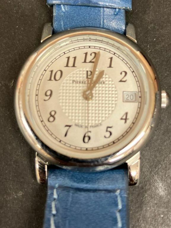 Y0366 稼動品 フランス製 ピエール・ラニエ PIERRE LANNIER Made in France レディース 腕時計 デイト 革ベルト