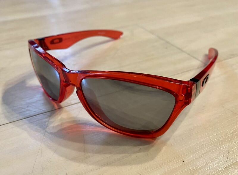 OAKLEY JUPITER Crystal red×社外偏光レンズ新品 廃盤モデル オークリー サングラス