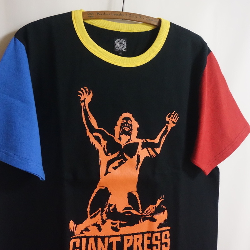 【良好 19SS JELADO ジェラード「GIANT PRESS」プロレス Tシャツ 42（XL）】マルチカラー アンドレ・ザ・ジャイアント